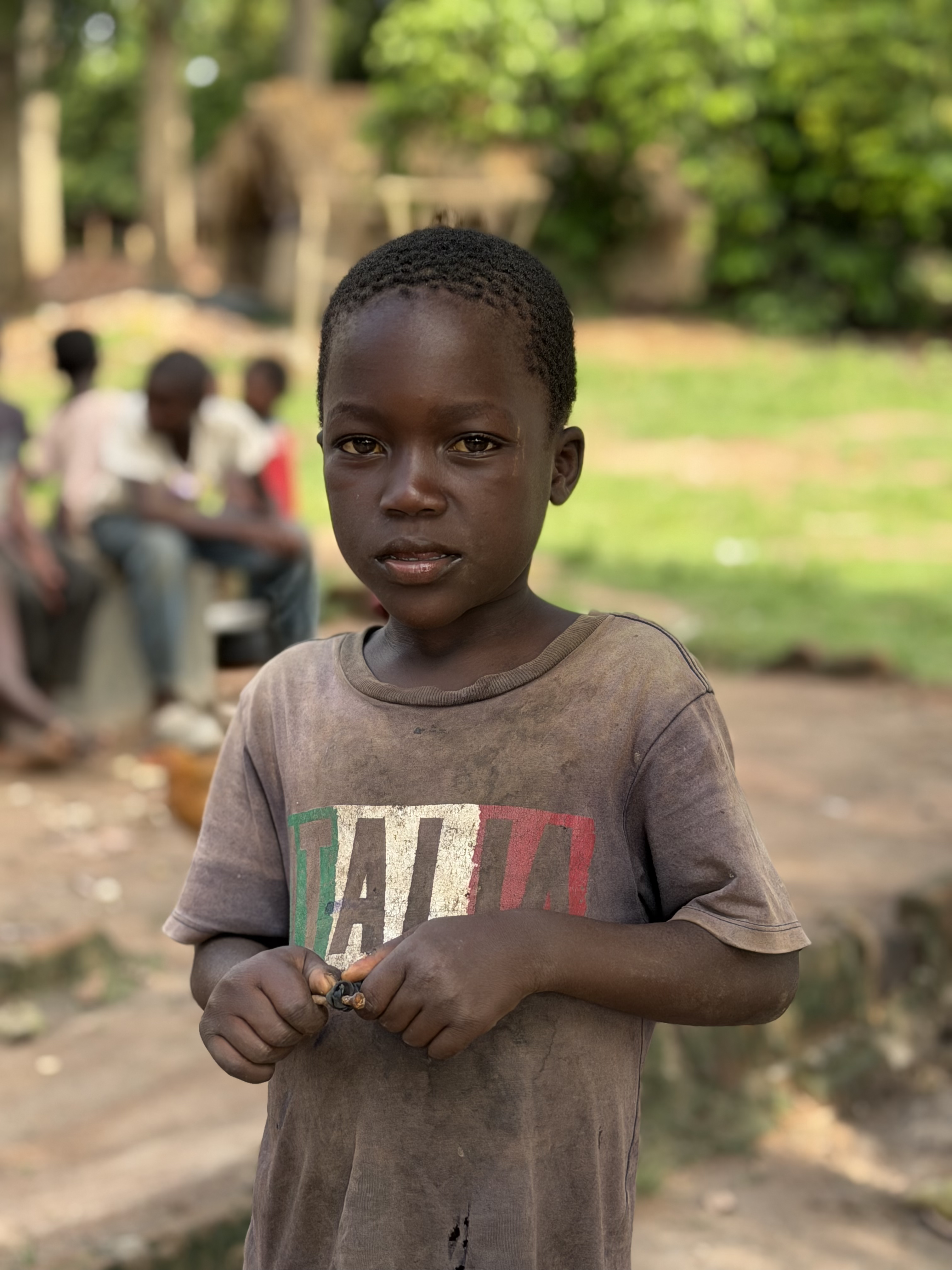 Child portrait in a schoolyard